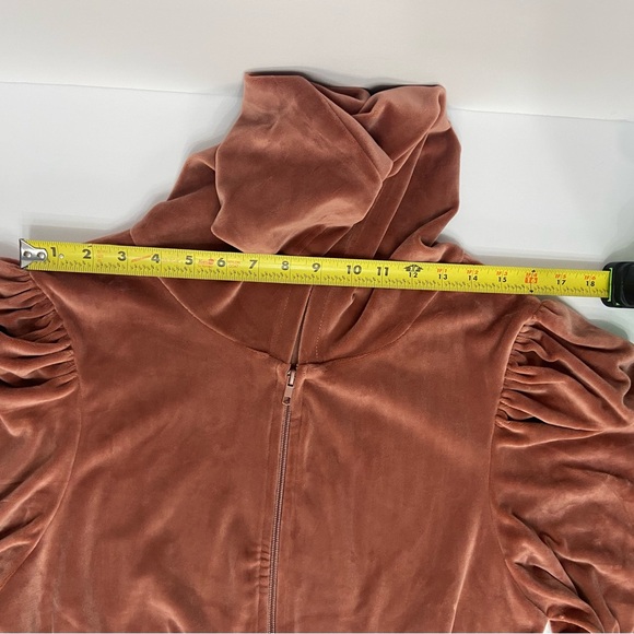 Y2K style women’s Velour Zip Up Hoodie fitted Waistband Retro Club wear - Picture 12 of 14